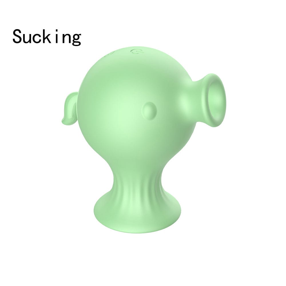 Lurevibe - 7 Speed Tongue Licking Stimulator Clitoris Sucking Vibrator Vagina Nipple Sucker 13 Green(suction)