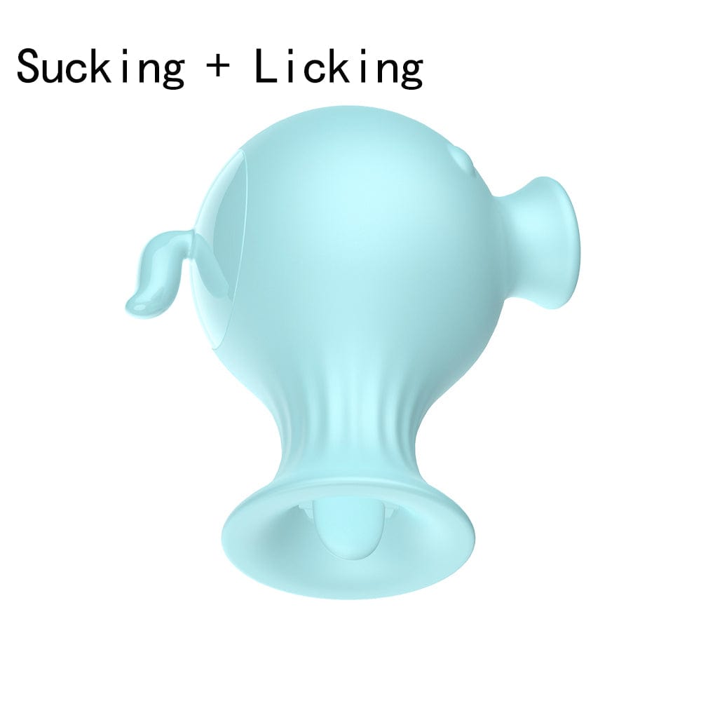 Lurevibe - 7 Speed Tongue Licking Stimulator Clitoris Sucking Vibrator Vagina Nipple Sucker 12 Blue(suction+licking)