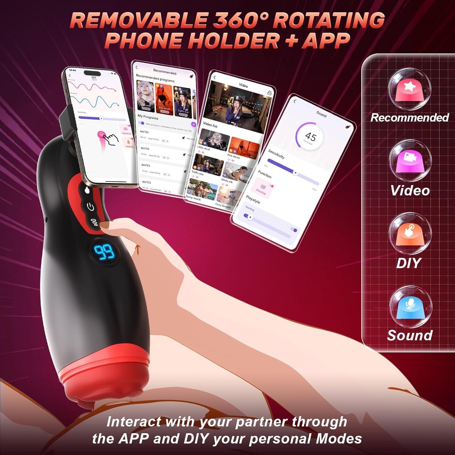 Nebula 9 Sucking Vibration Heating Male Stroker with Phone Holder 7 Nebula 9 Sucking Vibration Heating Male Stroker with Phone Holder