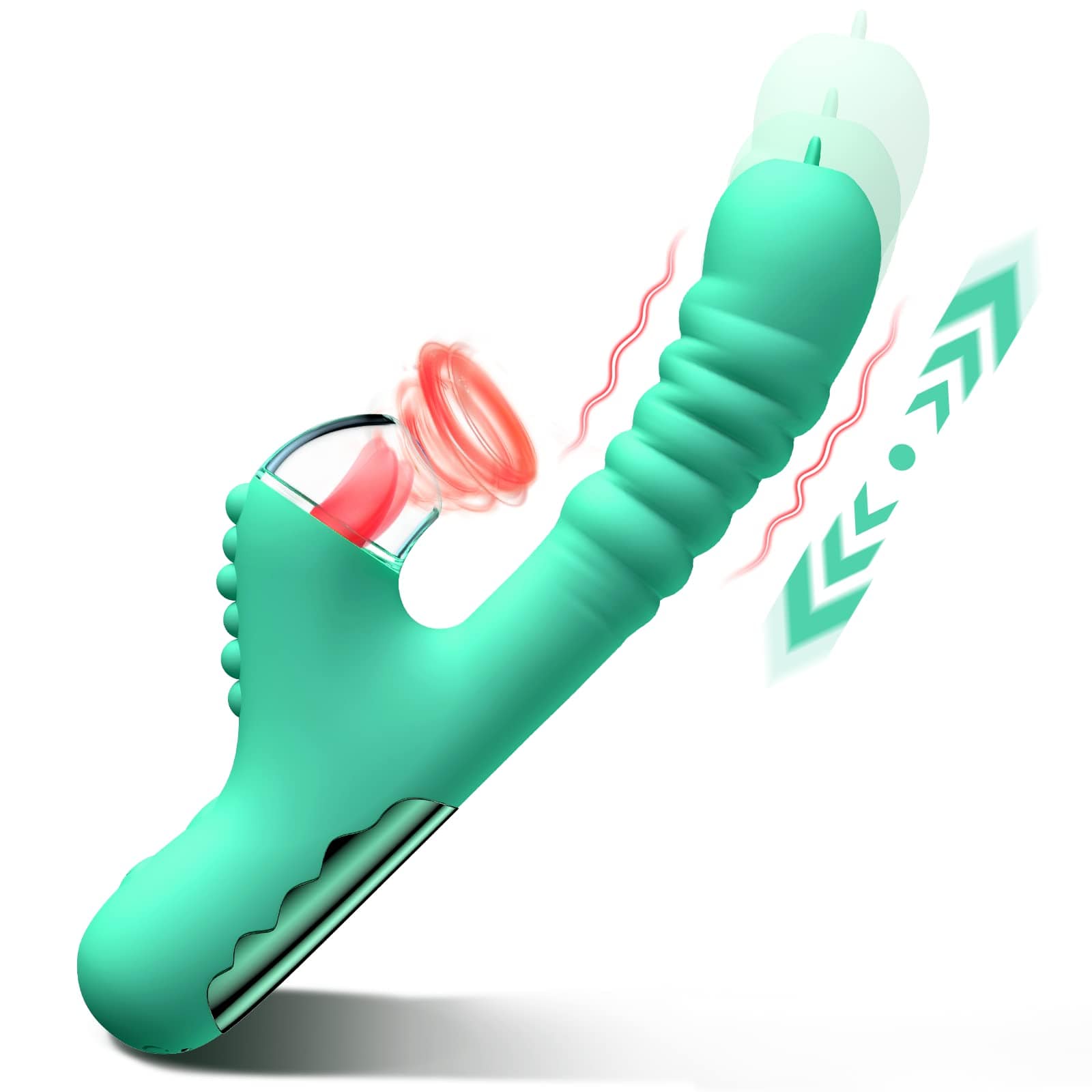 Lurevibe - Small Dinosaur Vibrator Telescopic Tongue Sucking Clit Stimulation Vibrator