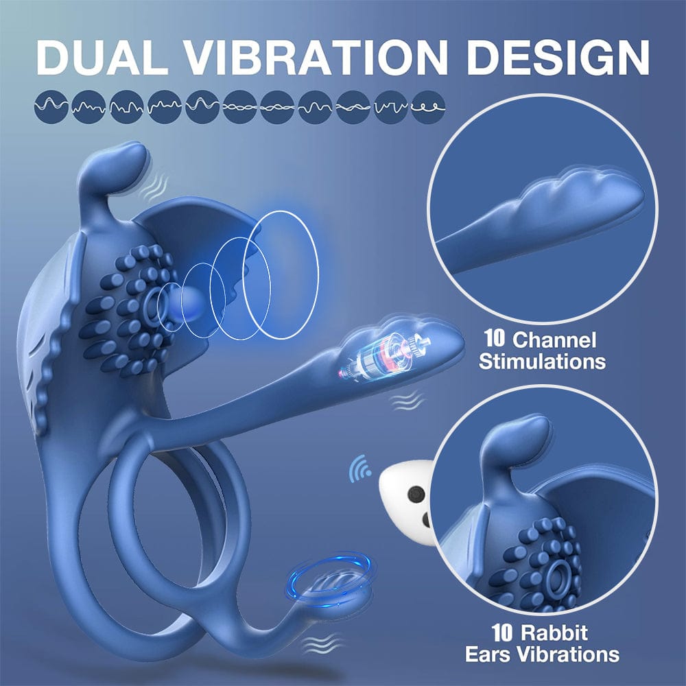 Lurevibe - Penis Vibrating Ring Cock 3 in 1 Massage Delayed Ejaculation Citoral Stimulator Flirt Masturbation 4 Lurevibe - Penis Vibrating Ring Cock 3 in 1 Massage Delayed Ejaculation Citoral Stimulator Flirt Masturbation