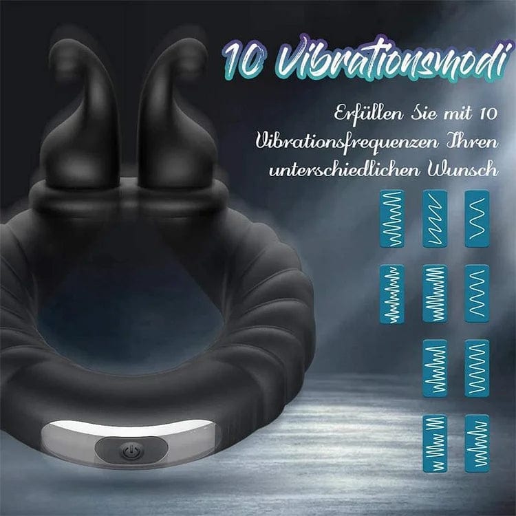 Lurevibe - Vibrating Dual Penis Ring Dildo Stretchy Cock Ring 4 Lurevibe - Vibrating Dual Penis Ring Dildo Stretchy Cock Ring