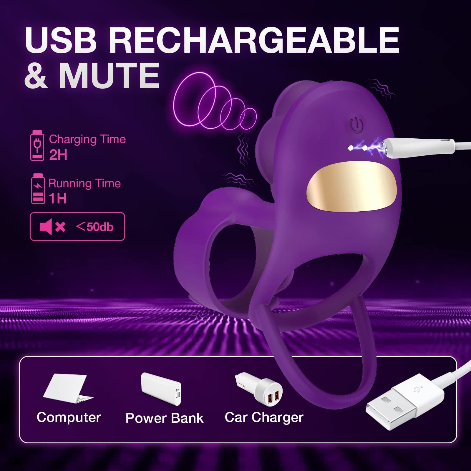 Lurevibe - 3 IN 1 Vibrating Rose Penis Ring with 10 Vibration 8 Lurevibe - 3 IN 1 Vibrating Rose Penis Ring with 10 Vibration