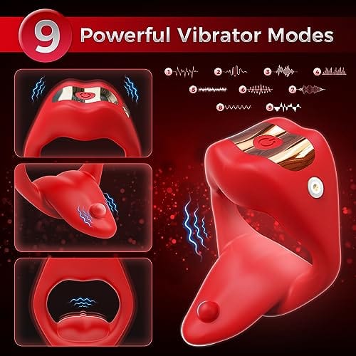 Lurevibe - Penis Ring Tongue Design with 9 Vibration Modes 3 Lurevibe - Penis Ring Tongue Design with 9 Vibration Modes