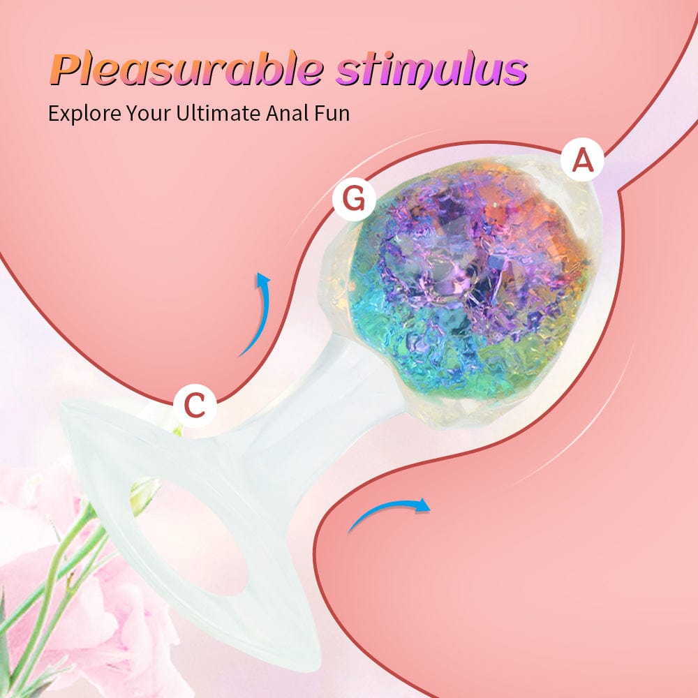 Diamond Crystal Rainbow Wearable Butt Plug Anal Sex Toy 4 Diamond Crystal Rainbow Wearable Butt Plug Anal Sex Toy
