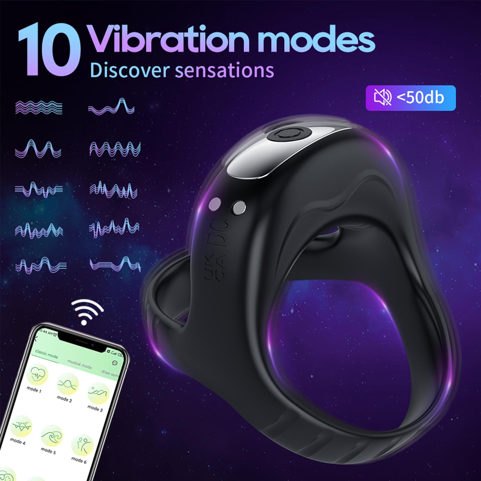 Lurevibe - Vibrating Cock Ring with APP, Triangular Penis Ring with 10 Vibration Modes 4 Lurevibe - Vibrating Cock Ring with APP, Triangular Penis Ring with 10 Vibration Modes