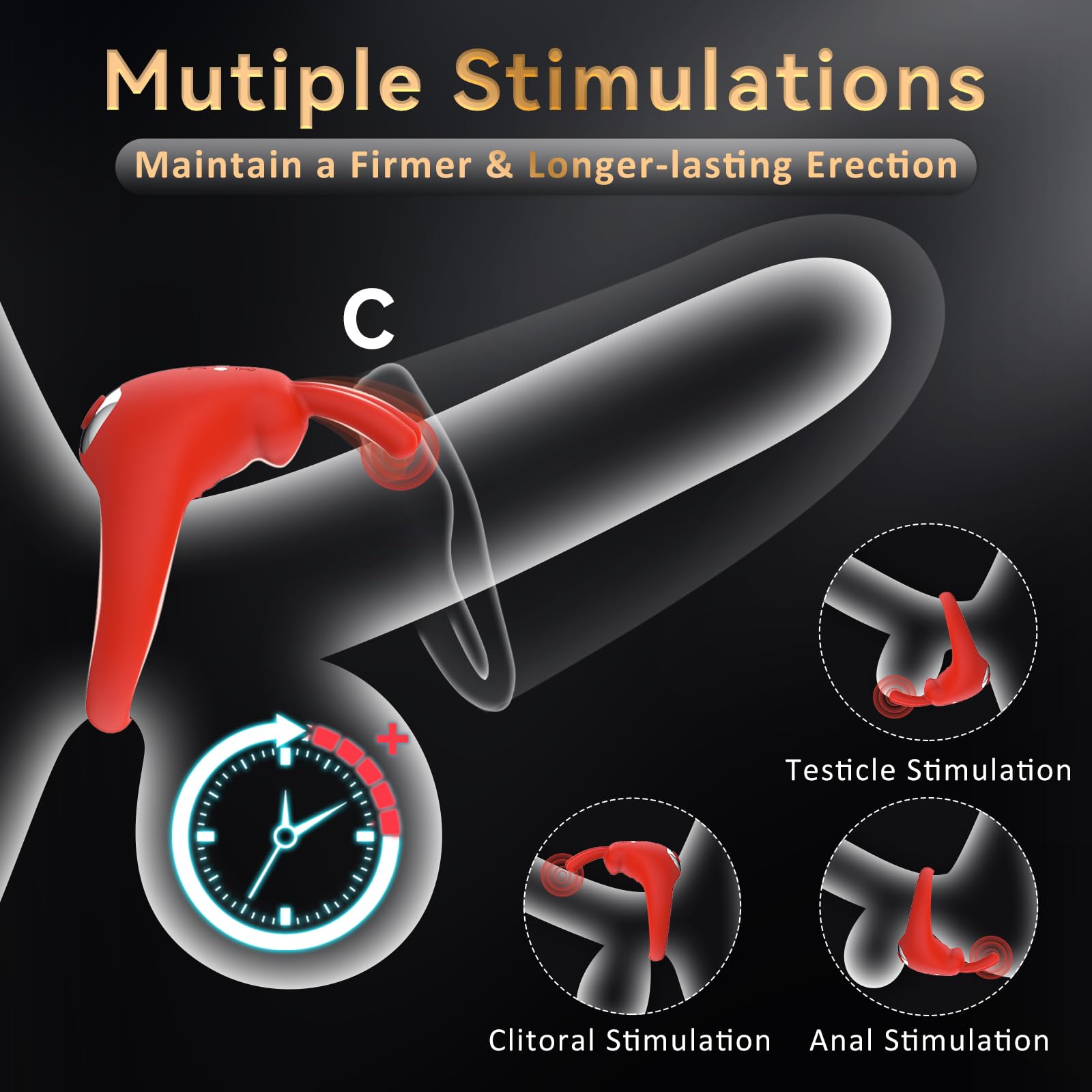 Lurevibe - Rabbit Vibrating Cock Ring Adult Sex Toys with Clitoral Vibrator 16 Lurevibe - Rabbit Vibrating Cock Ring Adult Sex Toys with Clitoral Vibrator