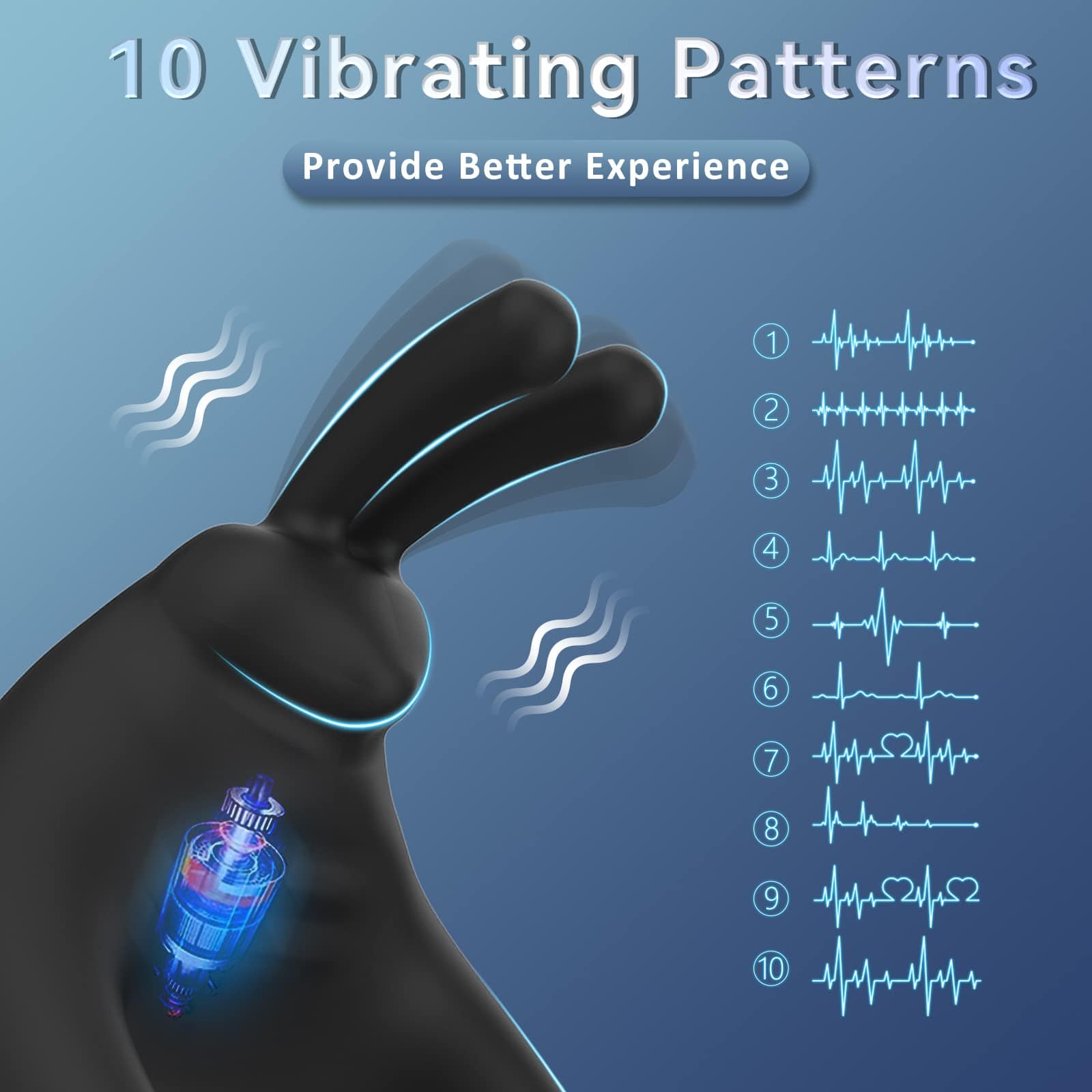 Lurevibe - Rabbit Vibrating Cock Ring Adult Sex Toys with Clitoral Vibrator 4 Lurevibe - Rabbit Vibrating Cock Ring Adult Sex Toys with Clitoral Vibrator