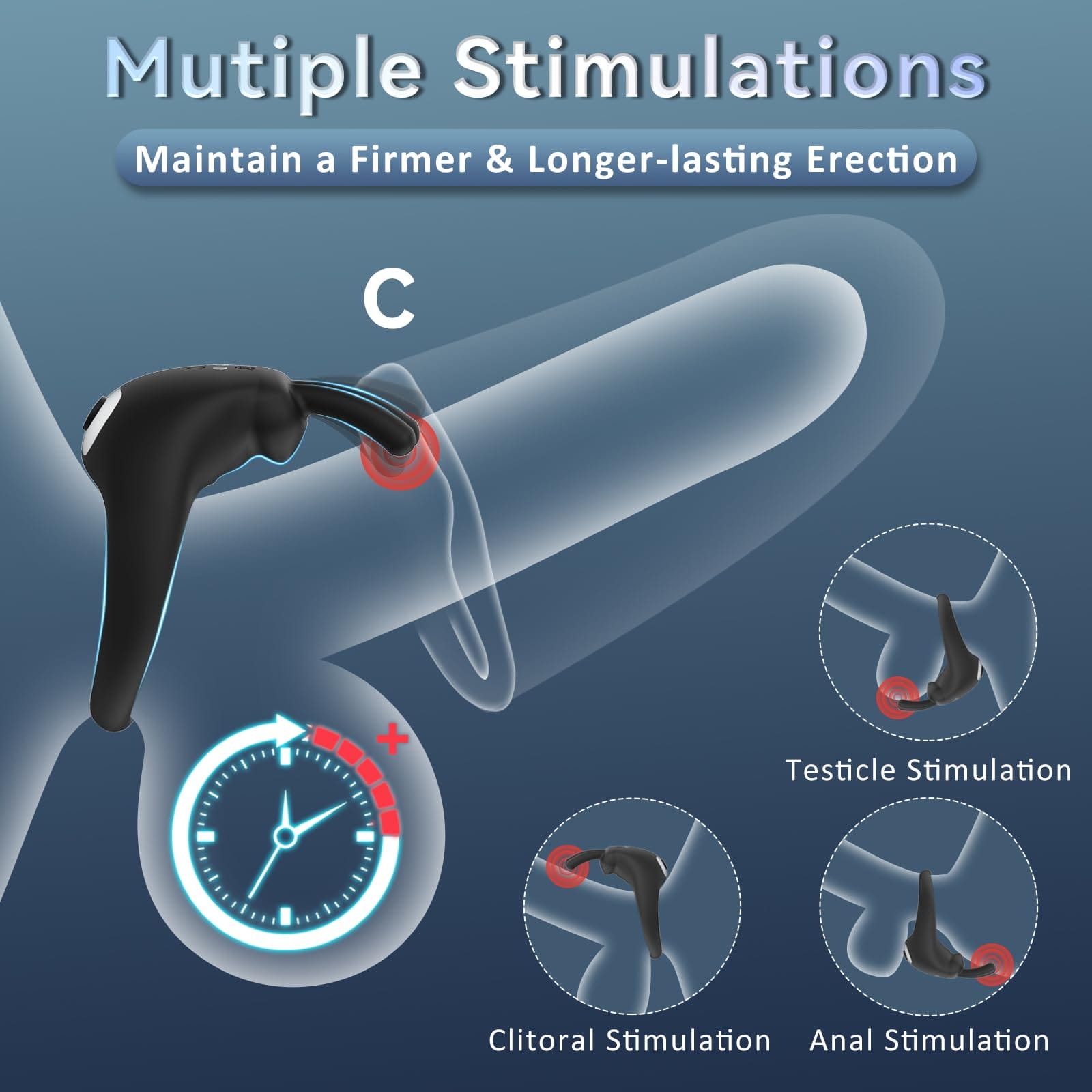 Lurevibe - Rabbit Vibrating Cock Ring Adult Sex Toys with Clitoral Vibrator 5 Lurevibe - Rabbit Vibrating Cock Ring Adult Sex Toys with Clitoral Vibrator