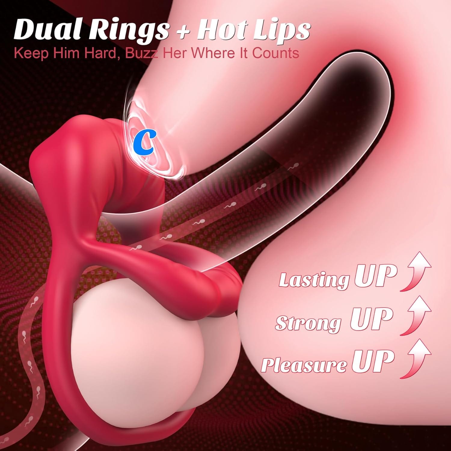 Rose Vibrating Cock Ring with Sexy Lip Clitoris Stimulator 4 Rose Vibrating Cock Ring with Sexy Lip Clitoris Stimulator