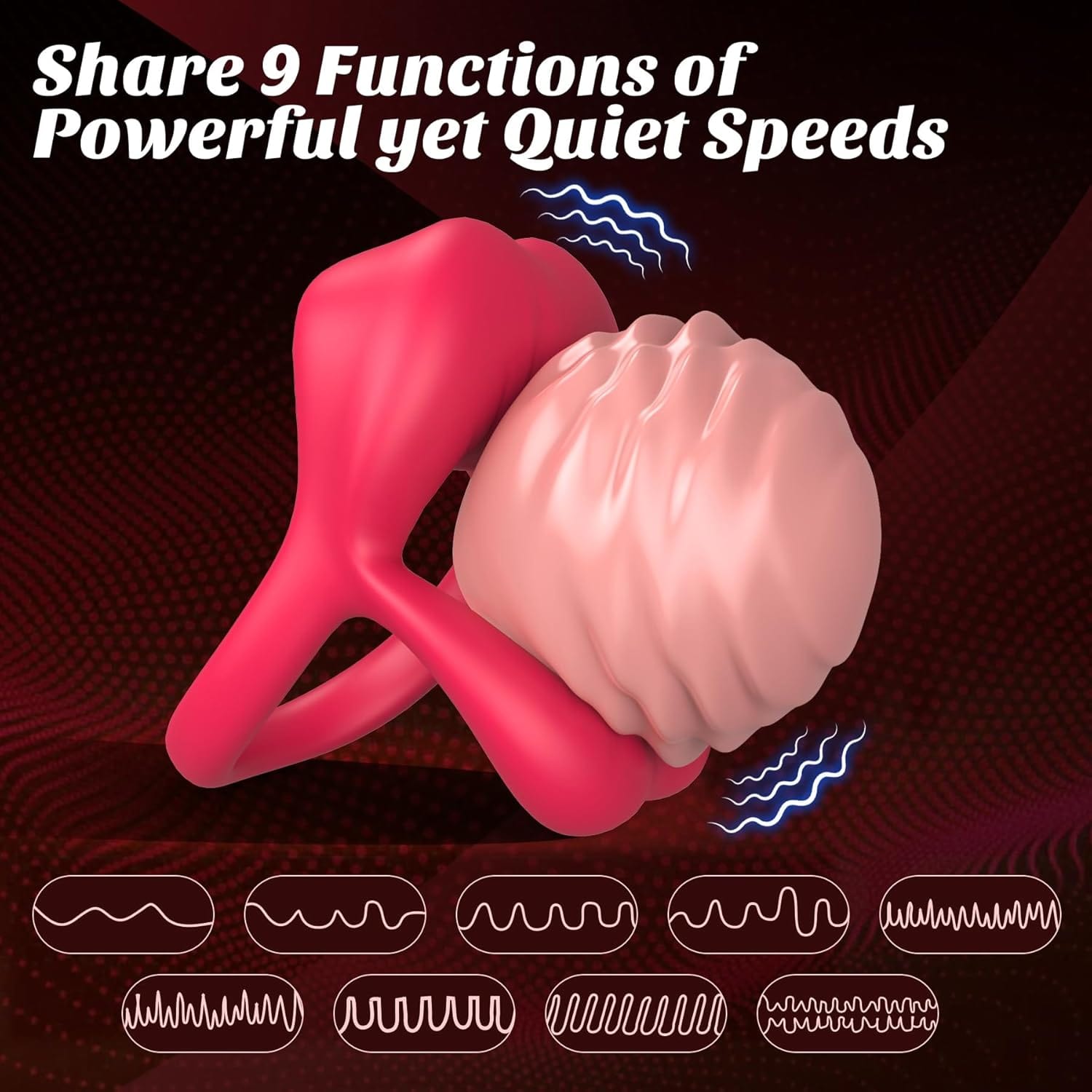 Rose Vibrating Cock Ring with Sexy Lip Clitoris Stimulator 7 Rose Vibrating Cock Ring with Sexy Lip Clitoris Stimulator