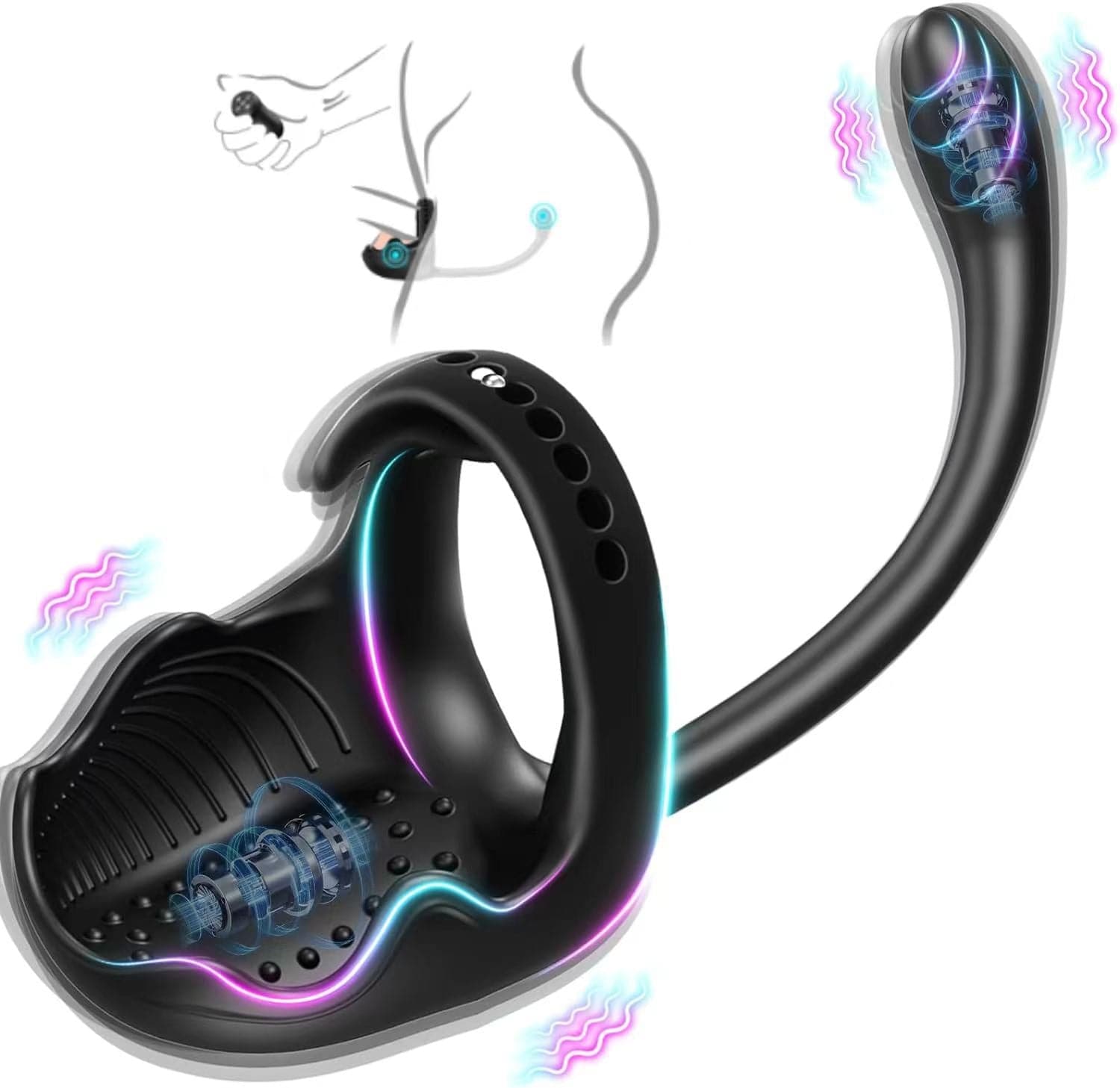 3-in-1 Vibrating Testicle Taint Anal Stimulator with Adjustable Vibrating Cock Ring 9 3-in-1 Vibrating Testicle Taint Anal Stimulator with Adjustable Vibrating Cock Ring