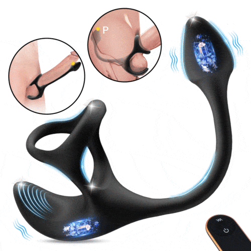 3 In 1 Spherical Vibrating Anal Plug Testicles Stimulator With cock Ring