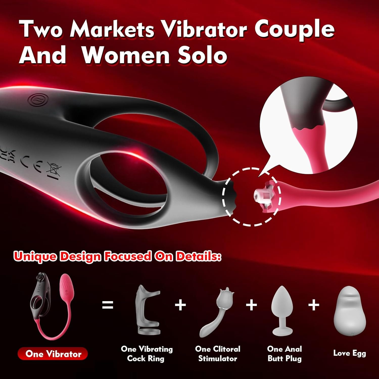 💞 Easter Couple Hatching Set 8 Save 25% Discount 6 Detachable Design Vibrating Cock Penis Ring With Anal Plug for Couple