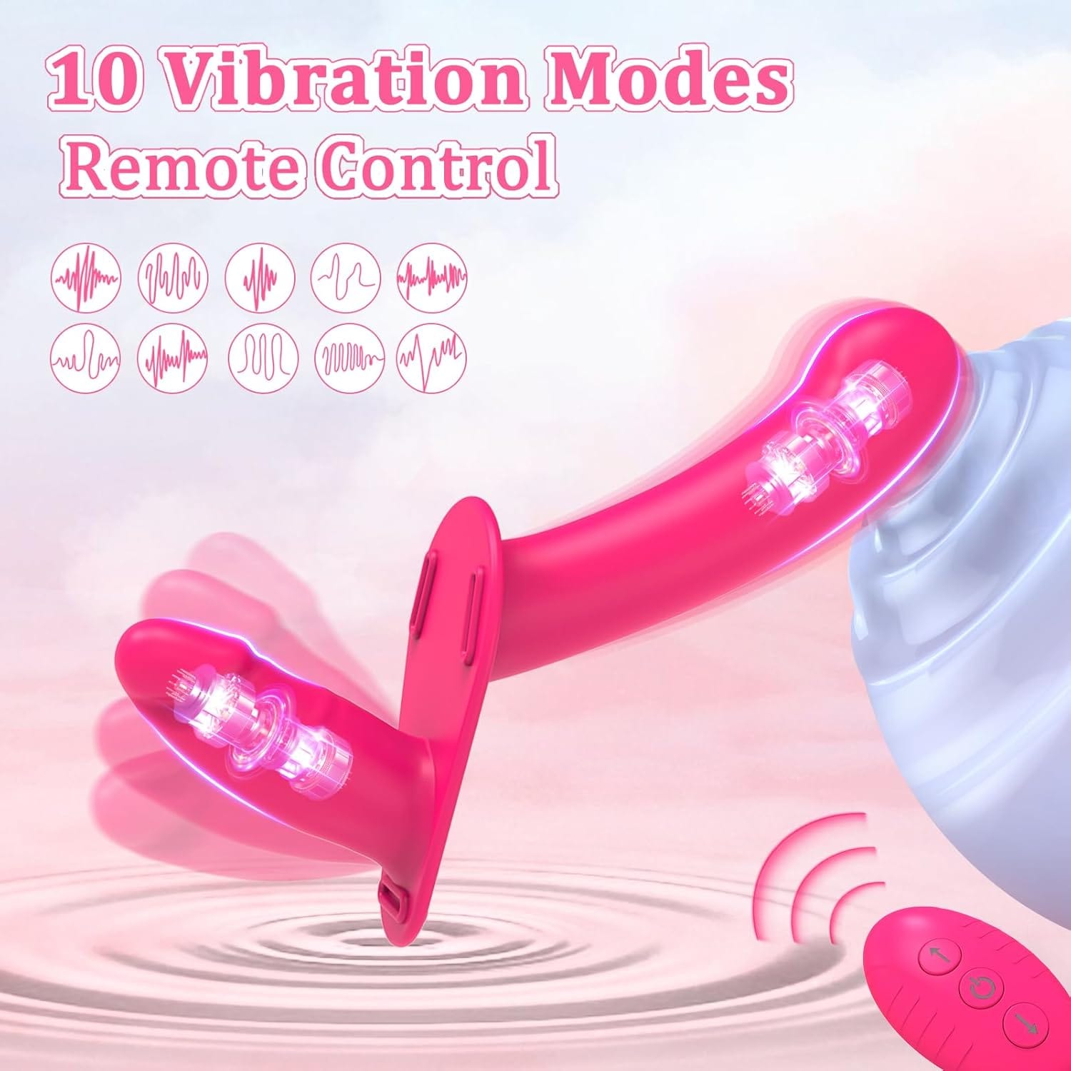 Lesbian Strap-on Dildo Vibrator Double-ended Dildo with Remote Control 4 Lesbian Strap-on Dildo Vibrator Double-ended Dildo with Remote Control