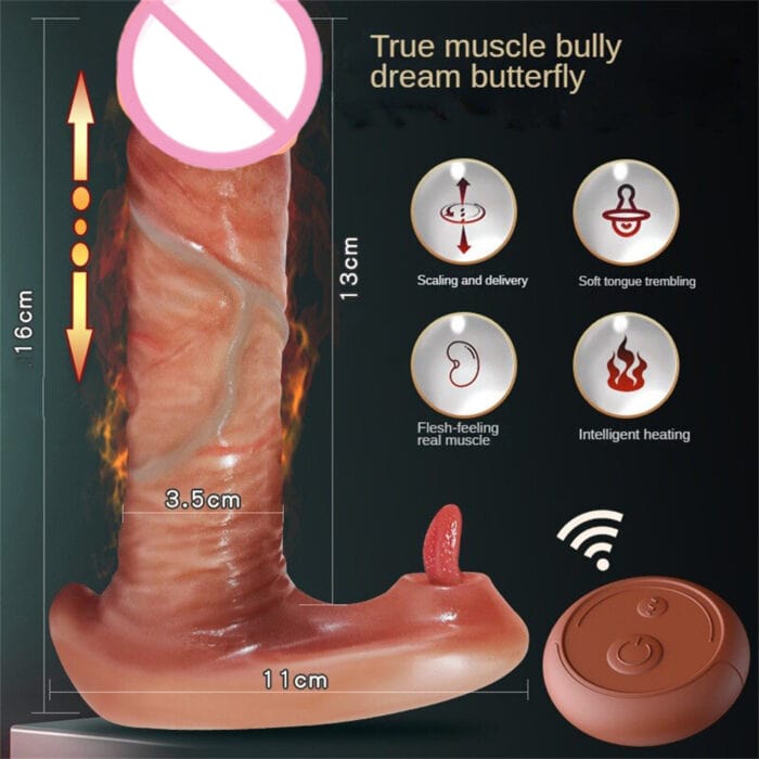 Thrusting Dildo Vibrator Realistic Wearable Clit G-Spot Massager 4 Thrusting Dildo Vibrator Realistic Wearable Clit G-Spot Massager
