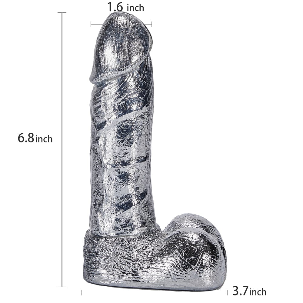 Silver Dildo 6.8 Inch G spot Monster Metal Dildo Sex Toy for Women 6 Silver Dildo 6.8 Inch G spot Monster Metal Dildo Sex Toy for Women