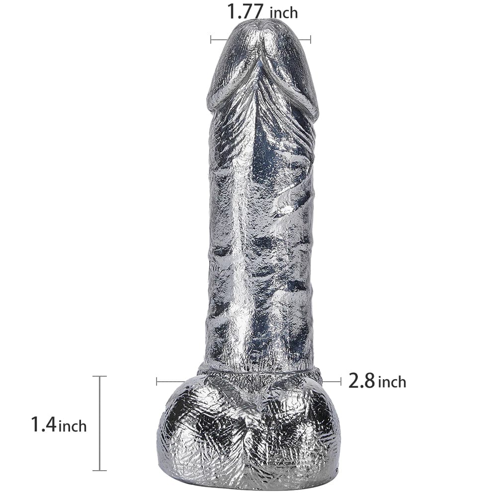Silver Dildo 6.8 Inch G spot Monster Metal Dildo Sex Toy for Women 7 Silver Dildo 6.8 Inch G spot Monster Metal Dildo Sex Toy for Women