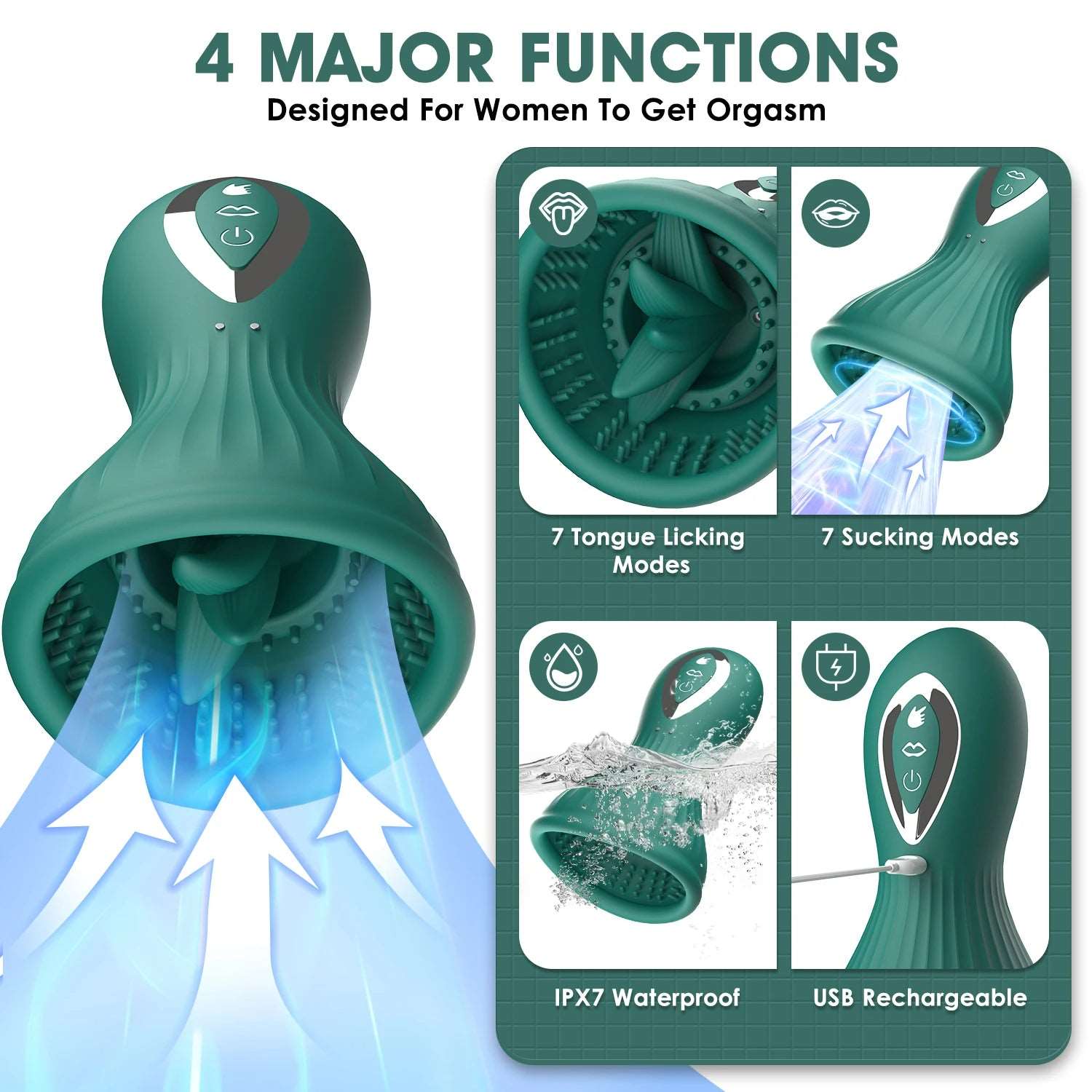 Lurevibe - Dragon Clitoral Vibrator Sucking and Licking Tongue Sex Toy for Women Nipples Vagina Stimulator 9 Lurevibe - Dragon Clitoral Vibrator Sucking and Licking Tongue Sex Toy for Women Nipples Vagina Stimulator