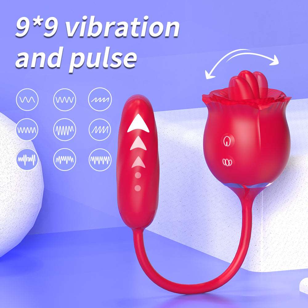 2 In 1 Rose Toy Thrusting Dildo Vibrator With 9 Tongue Licking 9 Thrusting Vibrating 3 2 In 1 Rose Toy Thrusting Dildo Vibrator With 9 Tongue Licking 9 Thrusting Vibrating