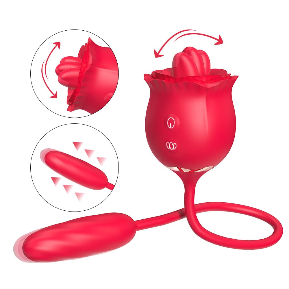 2 In 1 Rose Toy Thrusting Dildo Vibrator With 9 Tongue Licking 9 Thrusting Vibrating 9 2 In 1 Rose Toy Thrusting Dildo Vibrator With 9 Tongue Licking 9 Thrusting Vibrating