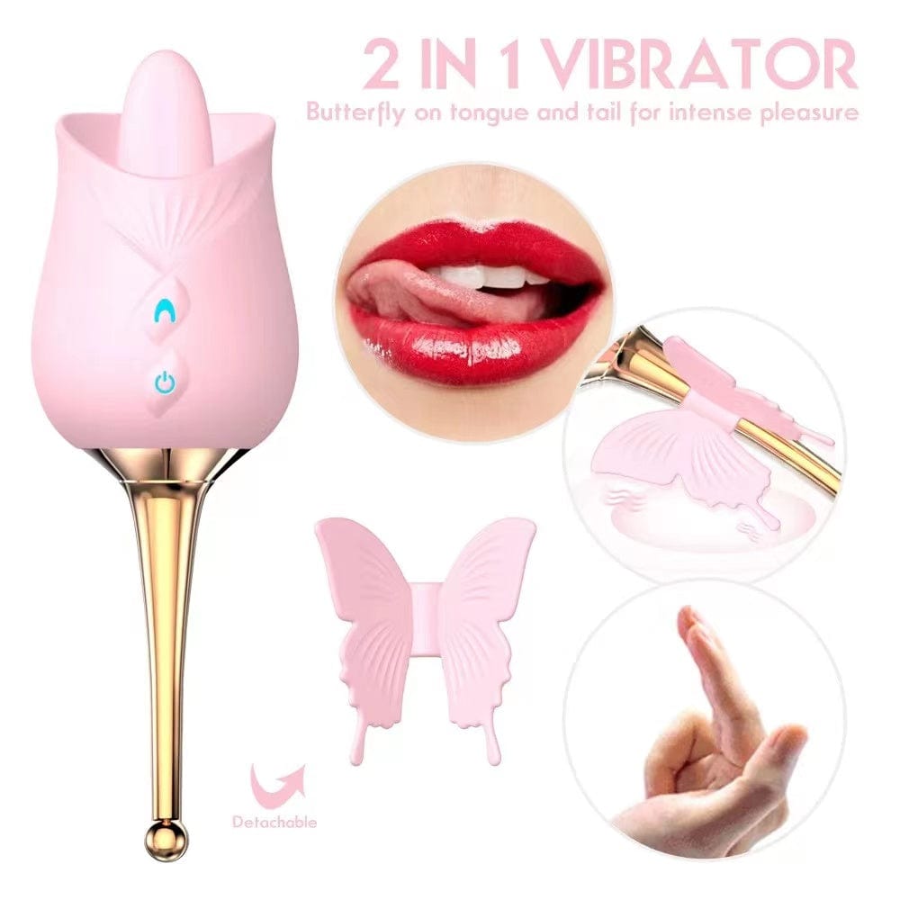 10-Frequency Vibration Tongue Licking Rose Vibrator 6 10-Frequency Vibration Tongue Licking Rose Vibrator