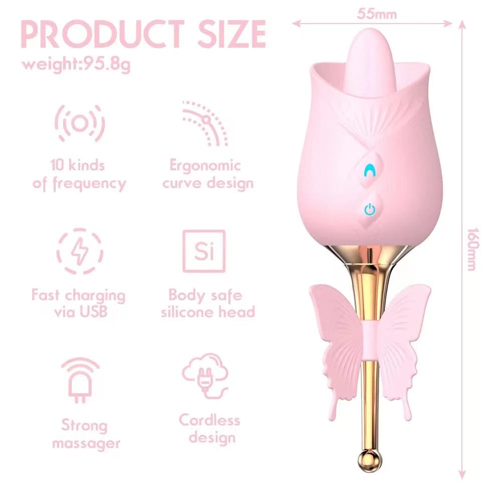 10-Frequency Vibration Tongue Licking Rose Vibrator 7 10-Frequency Vibration Tongue Licking Rose Vibrator