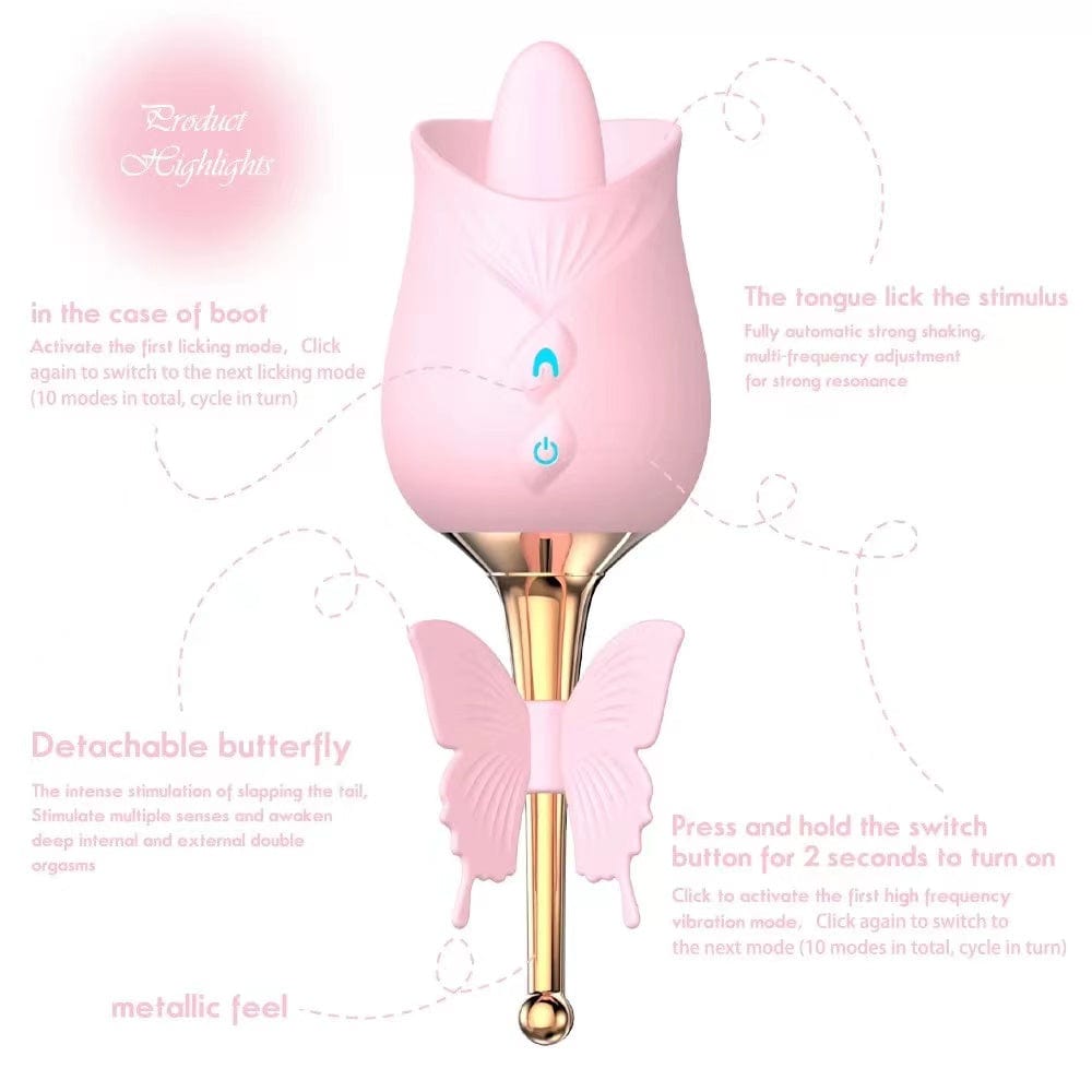 10-Frequency Vibration Tongue Licking Rose Vibrator 9 10-Frequency Vibration Tongue Licking Rose Vibrator