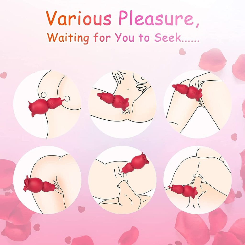Lurevibe - Rose Sucking and Tongue Vibrator 2 in 1 Rose Toy 7 Lurevibe - Rose Sucking and Tongue Vibrator 2 in 1 Rose Toy