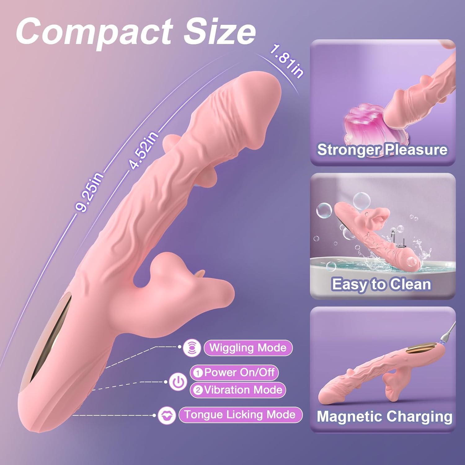 3 in 1 Rose Muncher Rabbit G Spot Vibrator with 6 Wiggling 7 Licking & 10 Vibrating Modes 7 3 in 1 Rose Muncher Rabbit G Spot Vibrator with 6 Wiggling 7 Licking & 10 Vibrating Modes