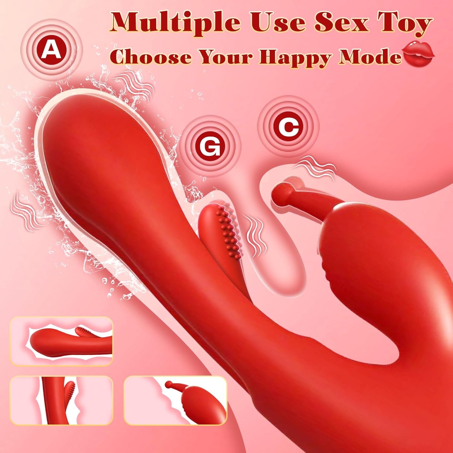 3 IN 1 Rabbit Flapping G Spot Clitoral stimulation Vibrator 4 3 IN 1 Rabbit Flapping G Spot Clitoral stimulation Vibrator