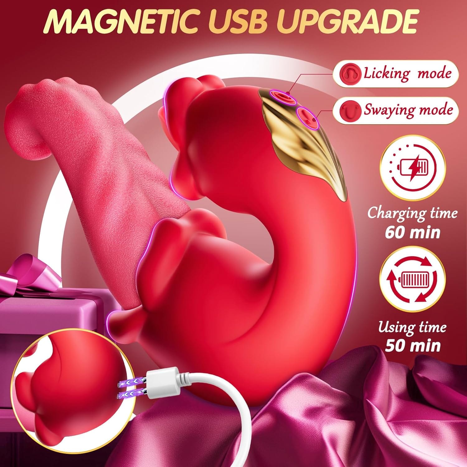 3 in 1 Tongue Thrusting Vibrators Dildo with 10 Licking Clitoral & Swing Mode 7 3 in 1 Tongue Thrusting Vibrators Dildo with 10 Licking Clitoral & Swing Mode