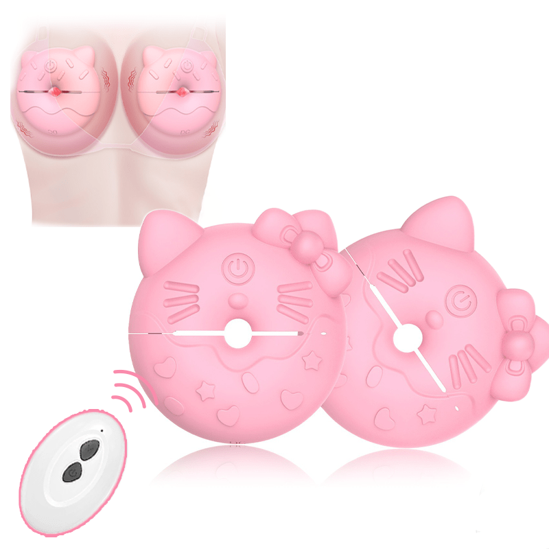 Kitty Cat Nipple Clamp Vibrators Breast Massager with Remote Control