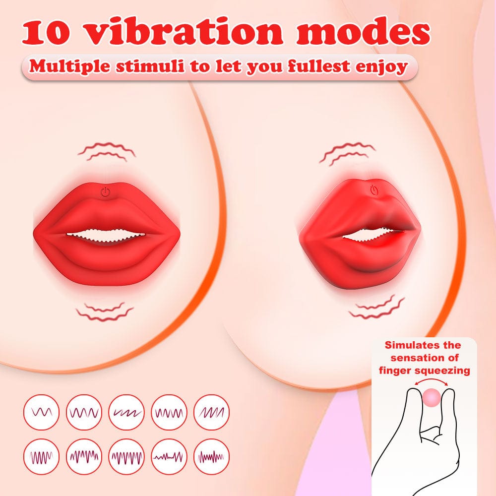 MizzZee Wireless Red Lip Nipple Clamp vibrator With Remote Control Control 3 MizzZee Wireless Red Lip Nipple Clamp vibrator With Remote Control Control
