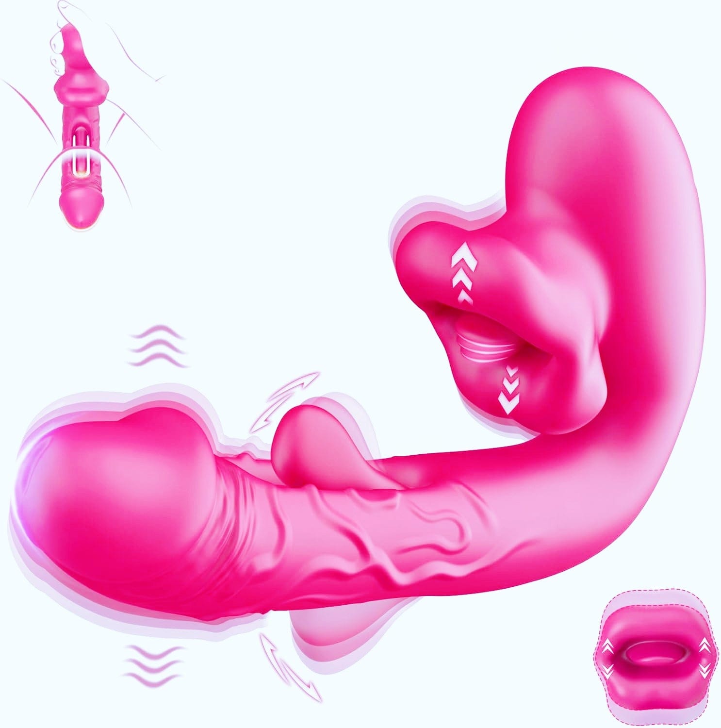 Rose Muncher 3-in-1 G Spot Vibrator Dildo with 10 Flapping & Vibrating & Licking Biting Modes 9 Rose Muncher 3-in-1 G Spot Vibrator Dildo with 10 Flapping & Vibrating & Licking Biting Modes