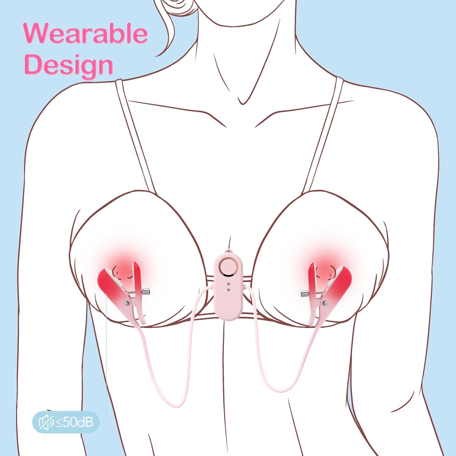 2 In 1 Wearable Nipple Clitoral Clamps Stimulation Vibrator For Women 5 2 In 1 Wearable Nipple Clitoral Clamps Stimulation Vibrator For Women