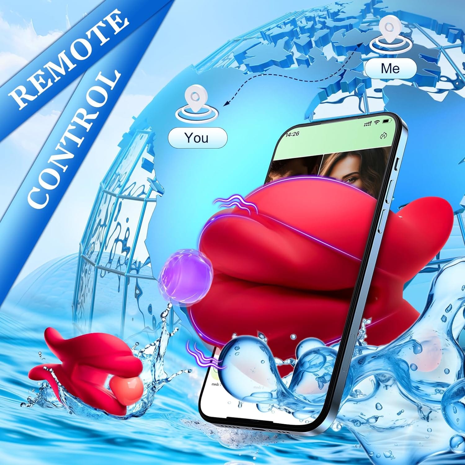 BDSM Mouth-shaped Nipple Clamps Stimulator with APP Remote Control 4 BDSM Mouth-shaped Nipple Clamps Stimulator with APP Remote Control