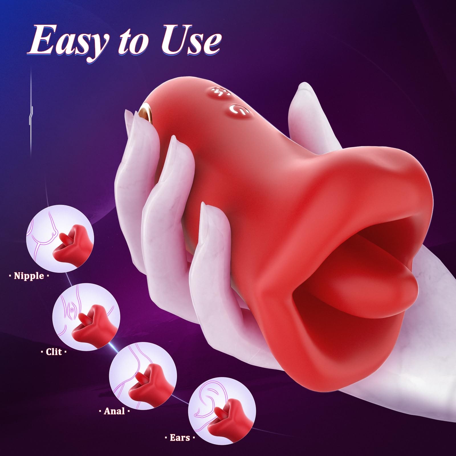 Lurevibe - 3IN1 Handle Mouth-Shaped 10 Tongue Licking Kissing 7 Lurevibe - 3IN1 Handle Mouth-Shaped 10 Tongue Licking Kissing