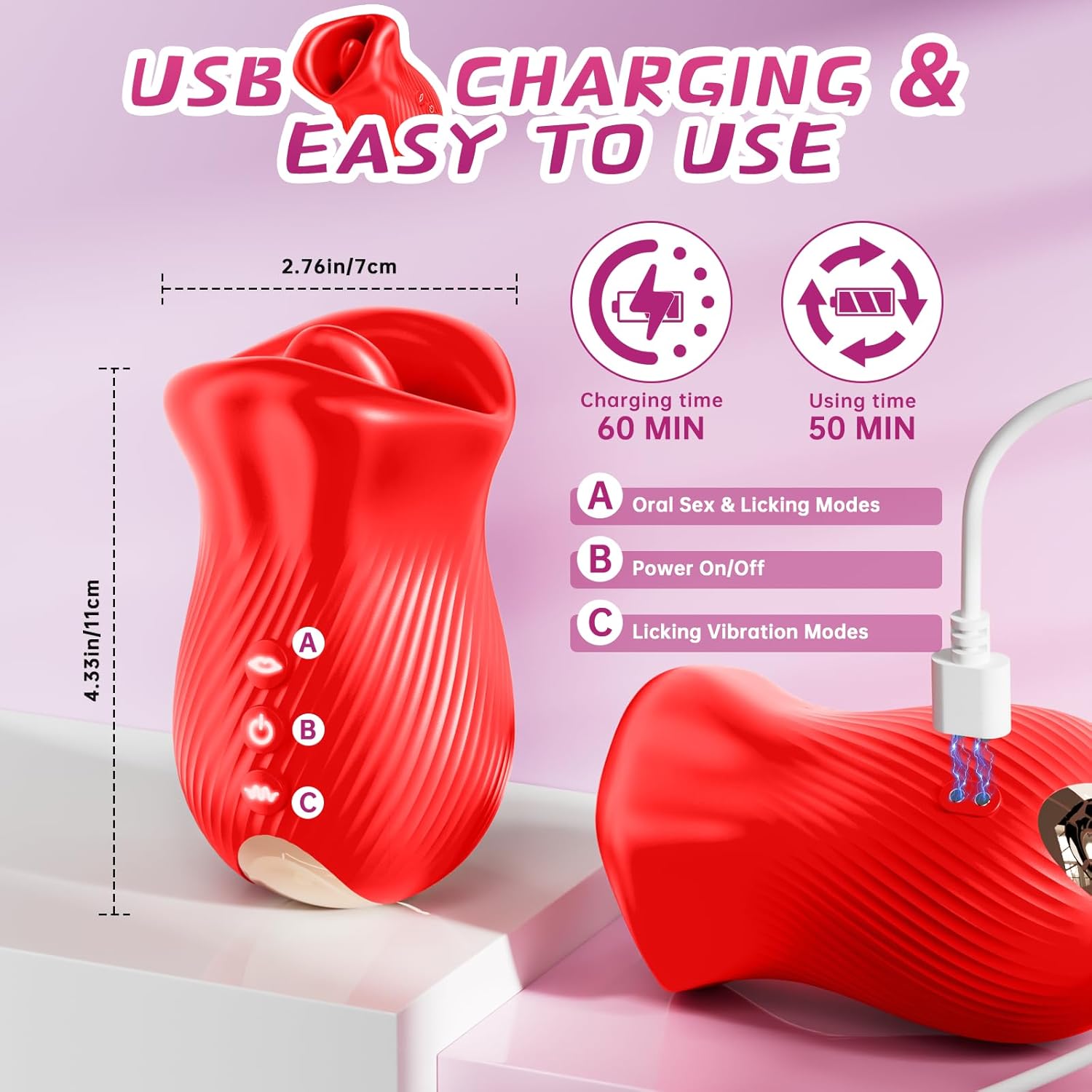 Omysky Rose Muncher - Mouth Biting Tongue Licker Clitoral Vibrator 7 Omysky Rose Muncher - Mouth Biting Tongue Licker Clitoral Vibrator