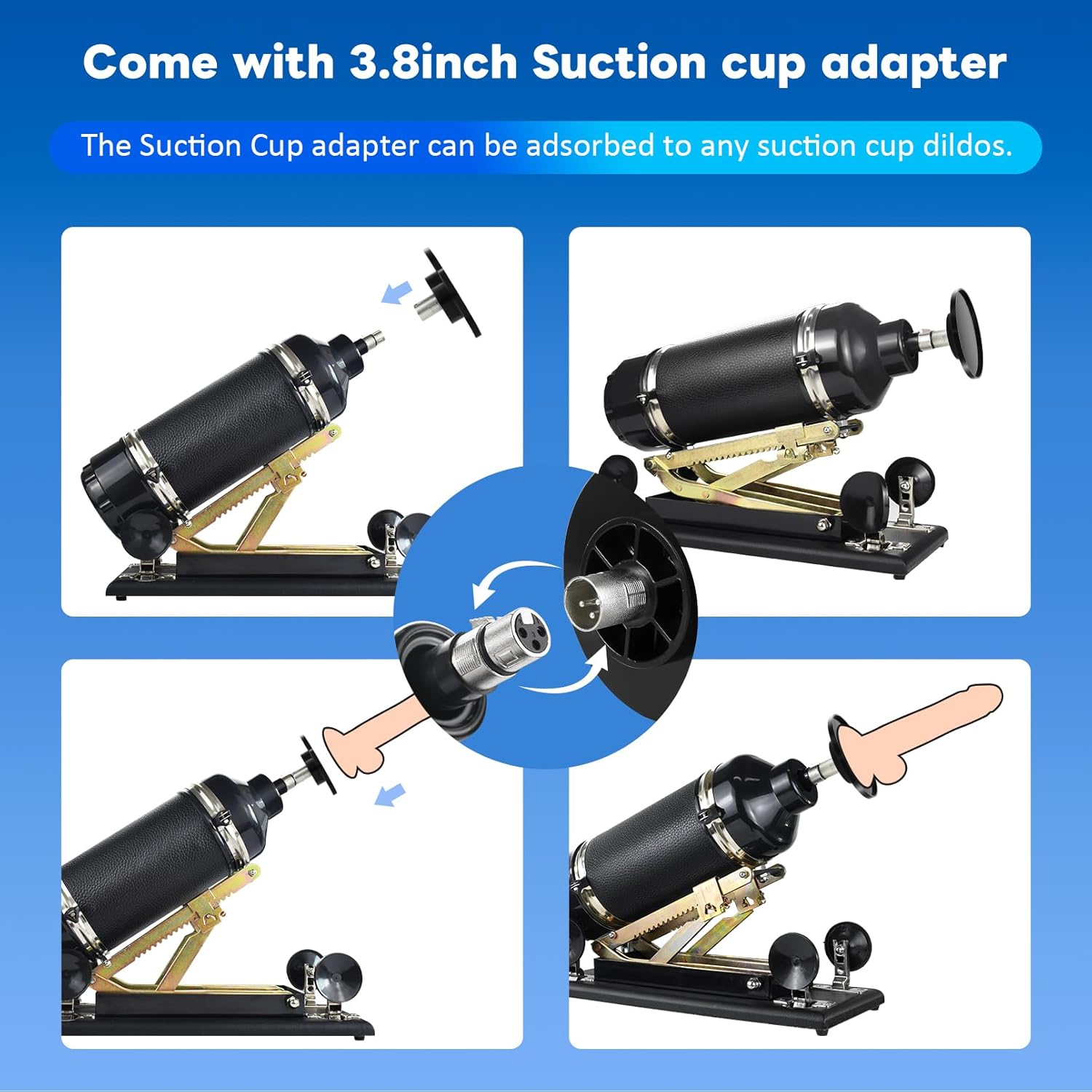 Automatic Sex Machine with 3.8inch Suction Cup Adapter and Dildo Attachments 3 Automatic Sex Machine with 3.8inch Suction Cup Adapter and Dildo Attachments