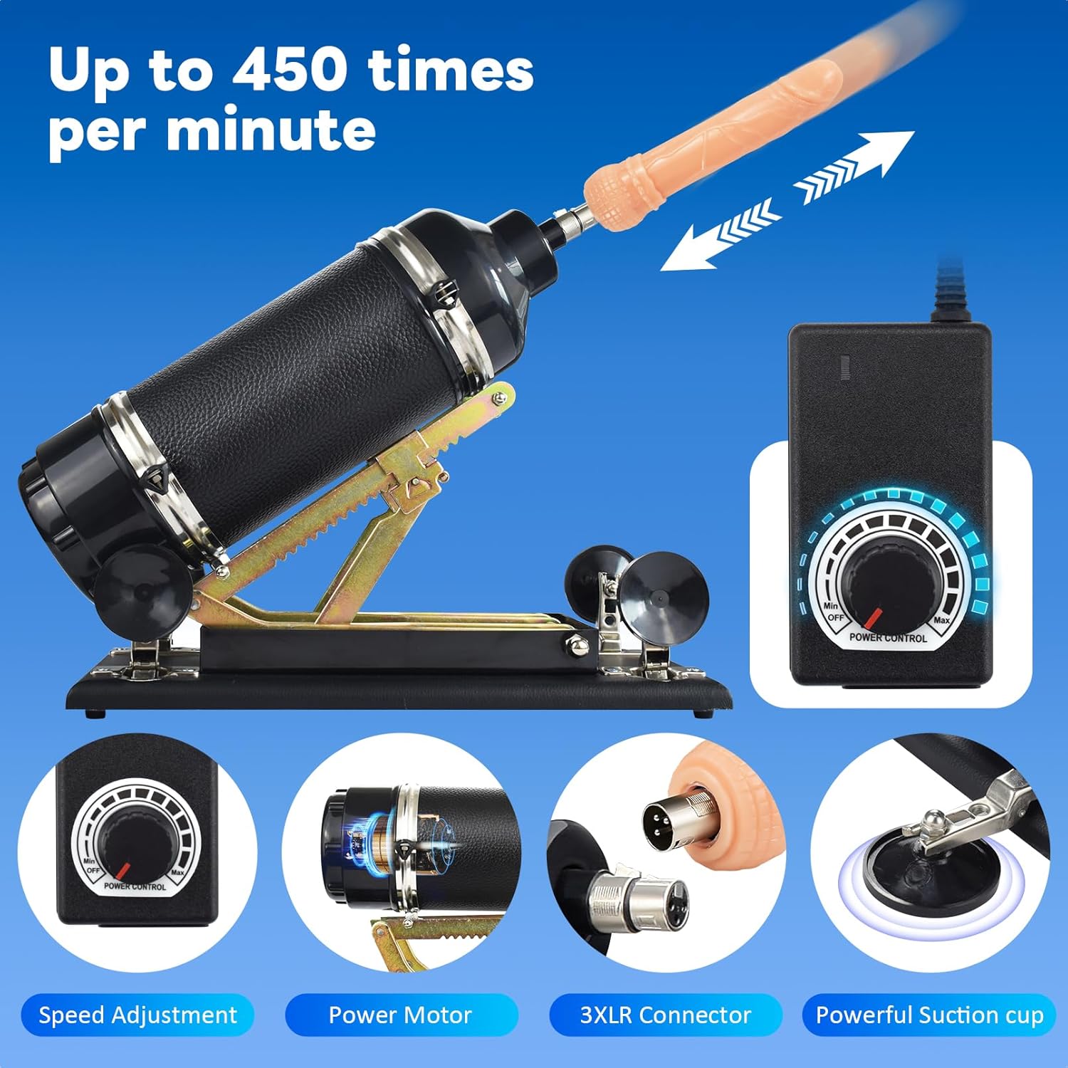 Automatic Sex Machine with 3.8inch Suction Cup Adapter and Dildo Attachments 5 Automatic Sex Machine with 3.8inch Suction Cup Adapter and Dildo Attachments