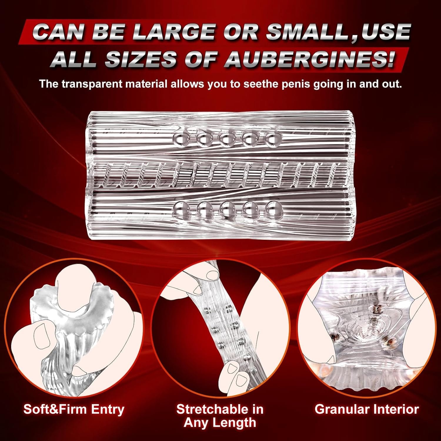 Manual Suction Penis Sleeve Blowjob Male Masturbators with 15 Extruded Beads 3 Manual Suction Penis Sleeve Blowjob Male Masturbators with 15 Extruded Beads