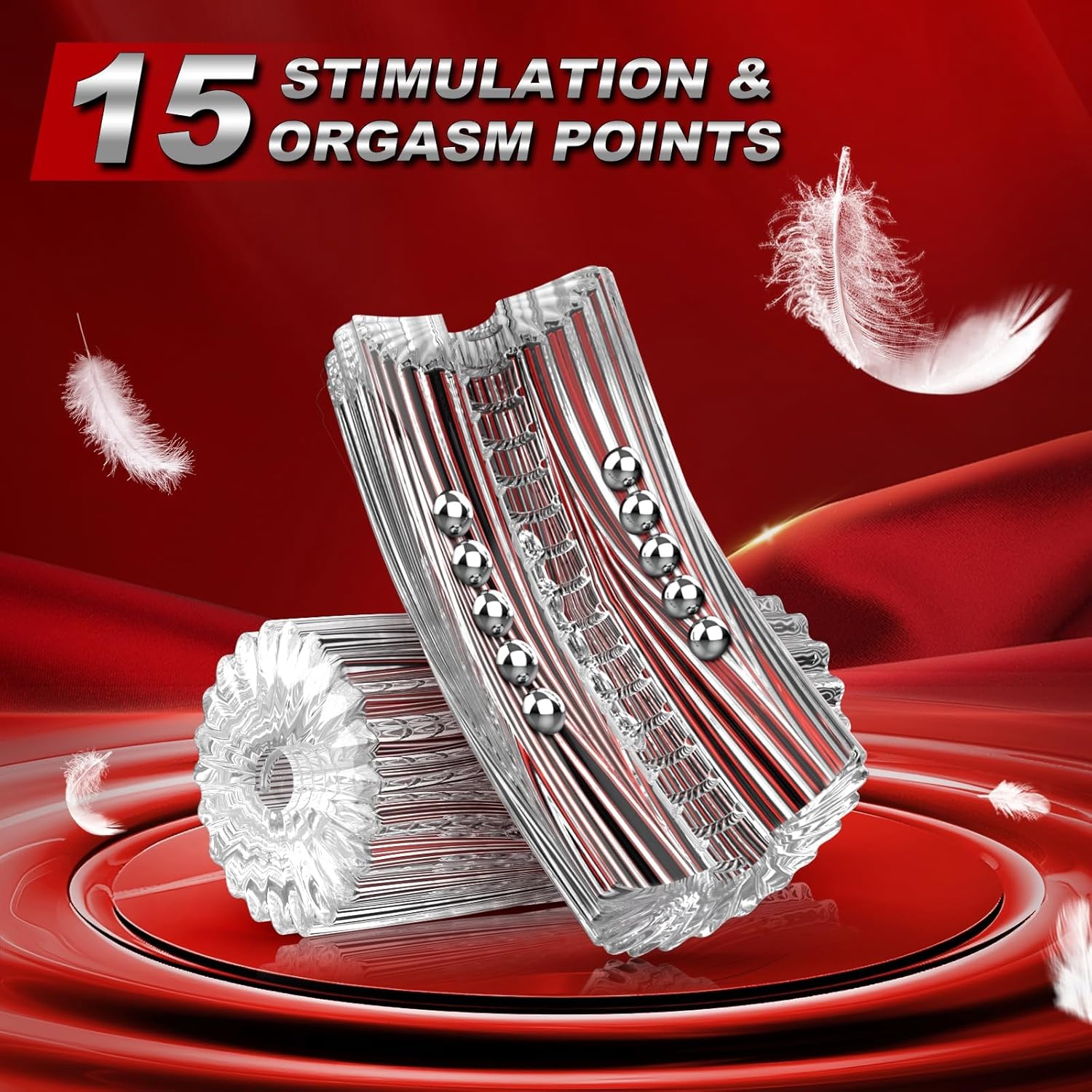 Manual Suction Penis Sleeve Blowjob Male Masturbators with 15 Extruded Beads 5 Manual Suction Penis Sleeve Blowjob Male Masturbators with 15 Extruded Beads