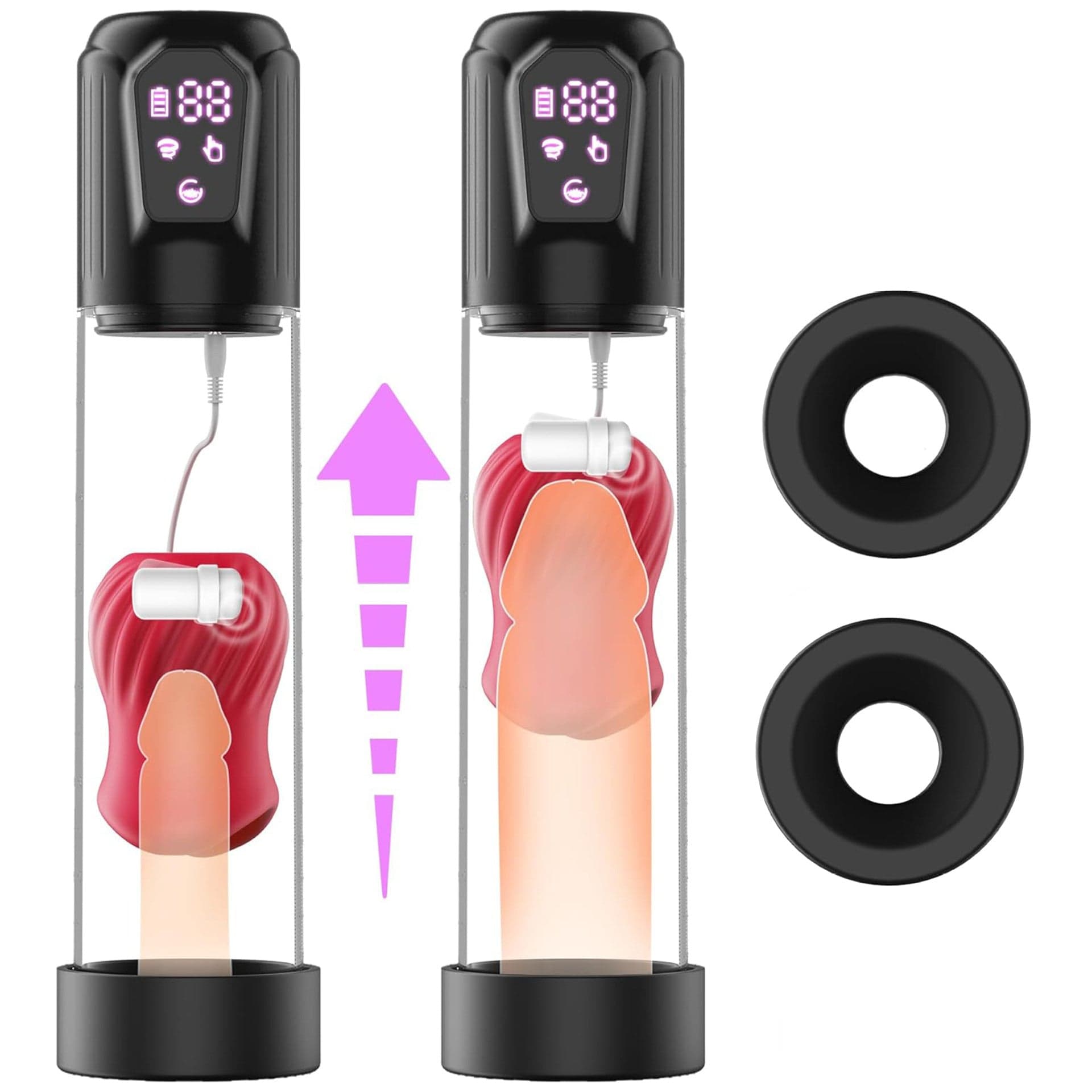 Automatic Suction Vibration Penis Enlargement Pump with Rose Shaped Inner Sleeve