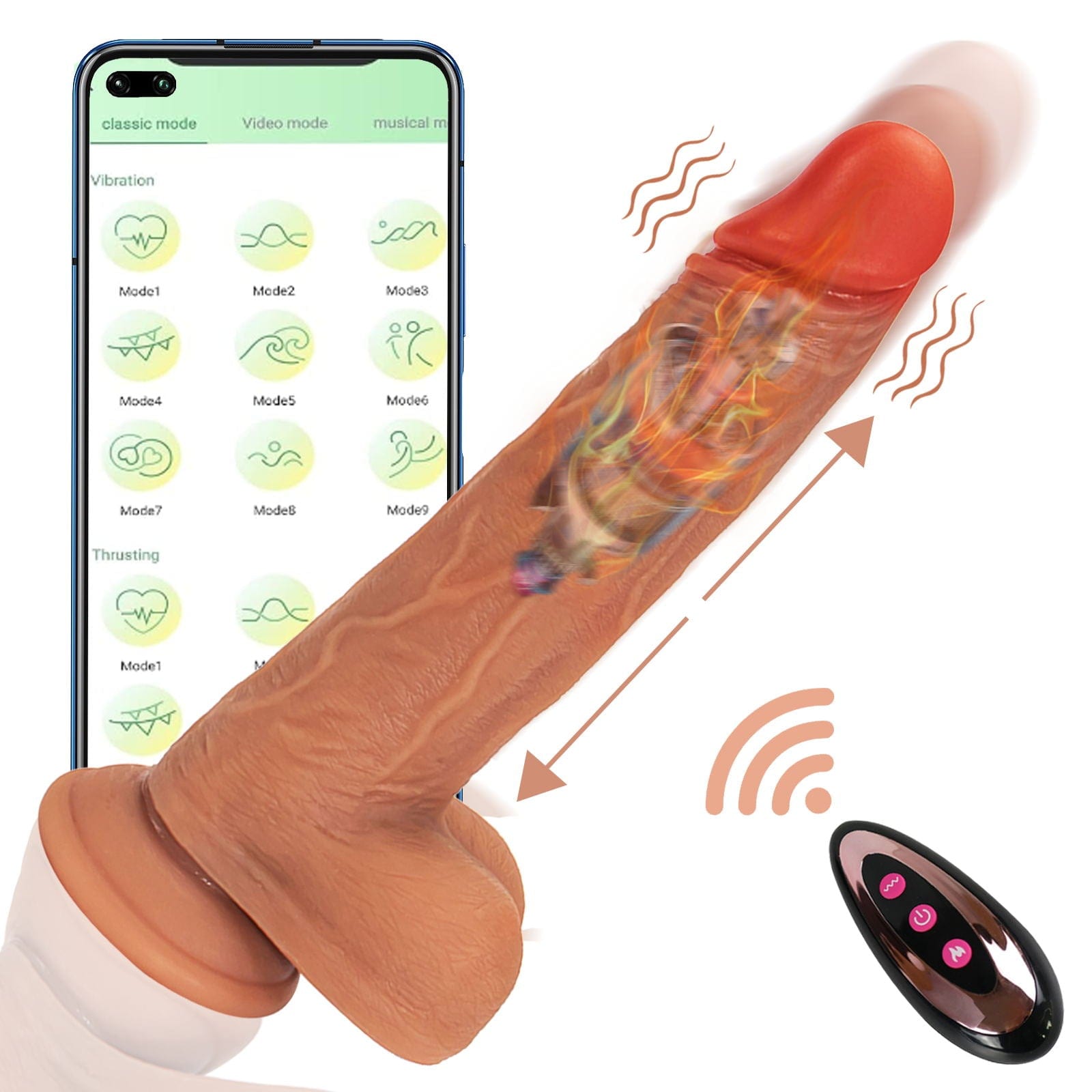 8.6-In Vibrating Thrusting Swing Thick Long Lifelike Dildo With Remote Control 14 8.6-In Vibrating Thrusting Swing Thick Long Lifelike Dildo With Remote Control
