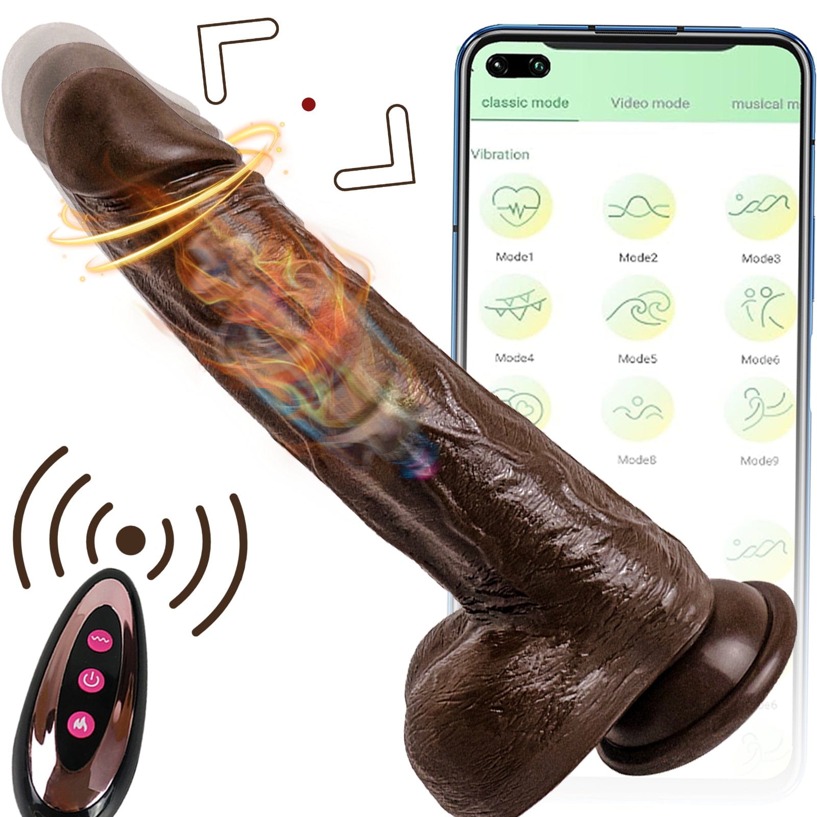 8.6-In Vibrating Thrusting Swing Thick Long Lifelike Dildo With Remote Control 17 8.6-In Vibrating Thrusting Swing Thick Long Lifelike Dildo With Remote Control