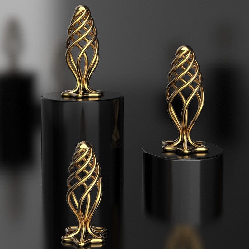 Lurevibe - Gold Stainless Steel Hollow Anal Plug For Male And Female Anal Expansion 4 Lurevibe - Gold Stainless Steel Hollow Anal Plug For Male And Female Anal Expansion