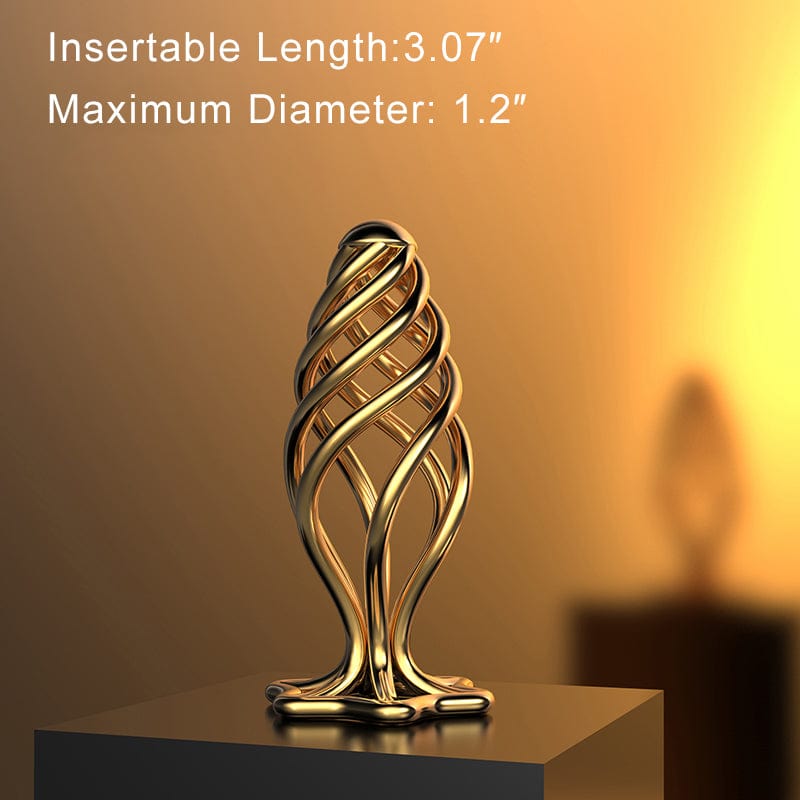 Lurevibe - Gold Stainless Steel Hollow Anal Plug For Male And Female Anal Expansion 6 Lurevibe - Gold Stainless Steel Hollow Anal Plug For Male And Female Anal Expansion