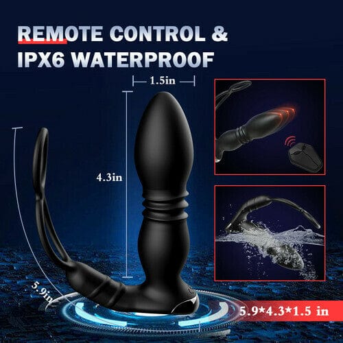 Double Lock Ring Sperm Prostate Massager Remote Control Anal Plug 6 Double Lock Ring Sperm Prostate Massager Remote Control Anal Plug