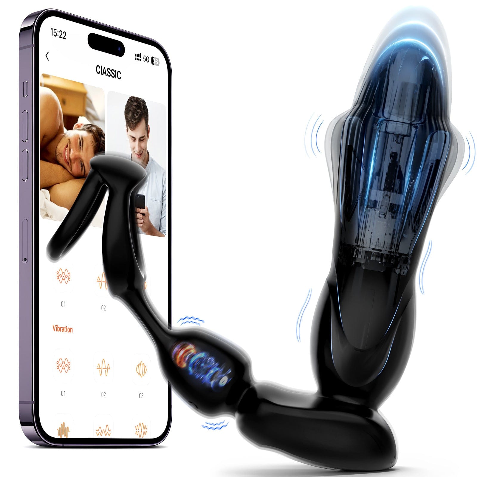 Starship Prostate Massager Vibrating Inflating Expanding Anal Toy with Dual Rings 9 Starship Prostate Massager Vibrating Inflating Expanding Anal Toy with Dual Rings